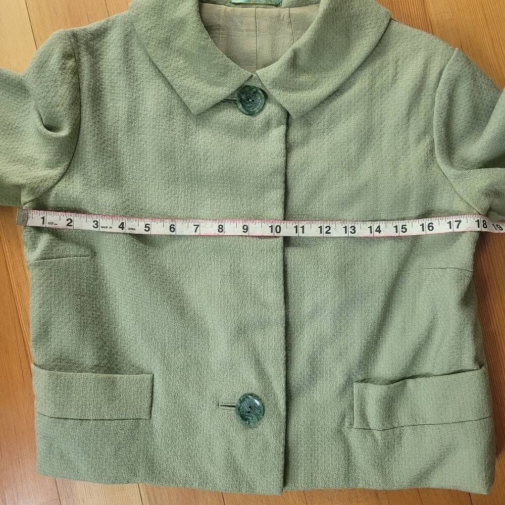 Vintage 60s mod light pastel‎ green skirt suit set short sleeved - Picture 16 of 16